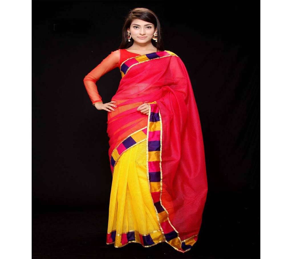 Boishakhi Red and Yellow Silk Sharee 