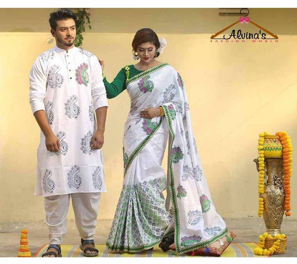 Silk Saree-Panjabi Combo Offer