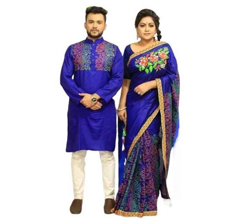 Matching Dress for Couple -Blue