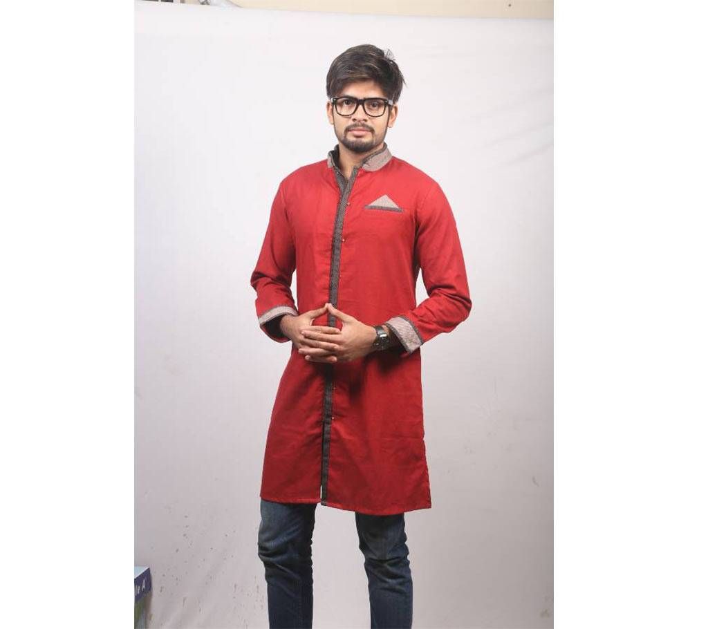 Maroon Cotton Panjabi For Men