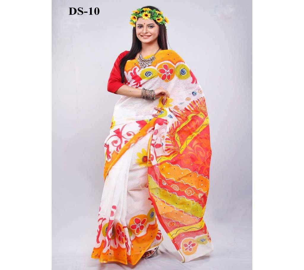 Hand Printed Cotton saree ds-10