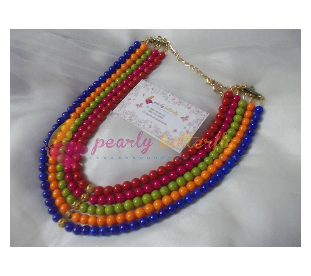 Stone Ball Rainbow Necklace