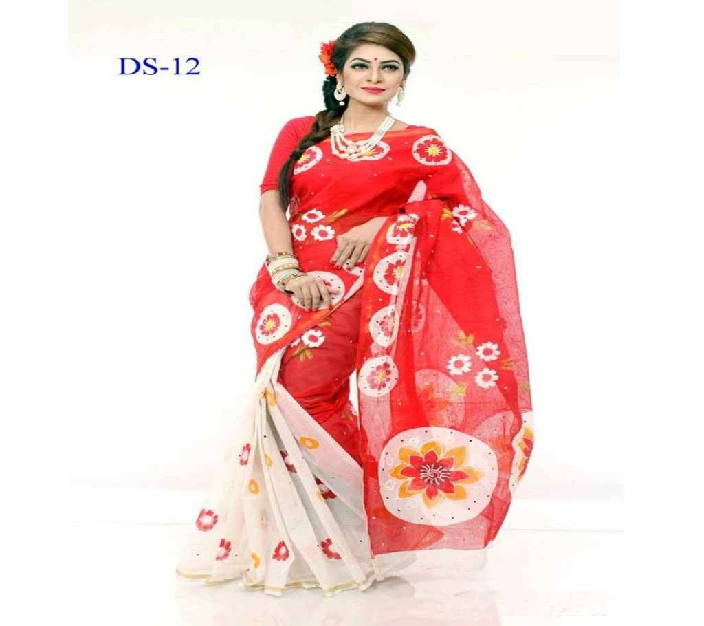 Hand printed Kota cotton sari