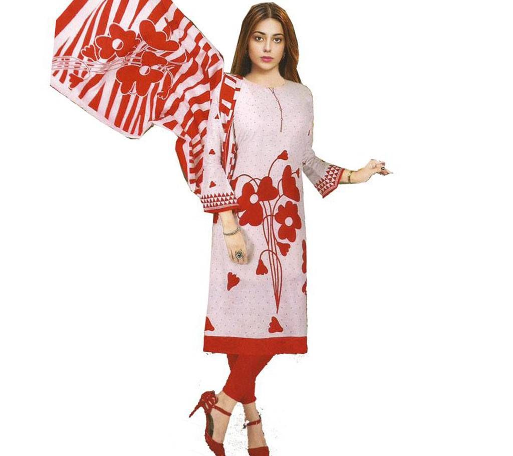BOISHAKHI UNSTICHED COTTON THREE PICES