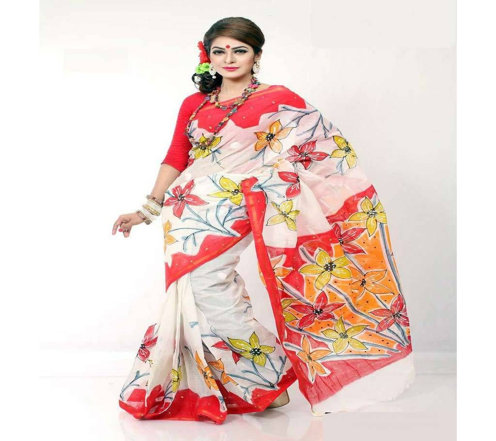 Block Printed Cotton Boishakhi Sharee