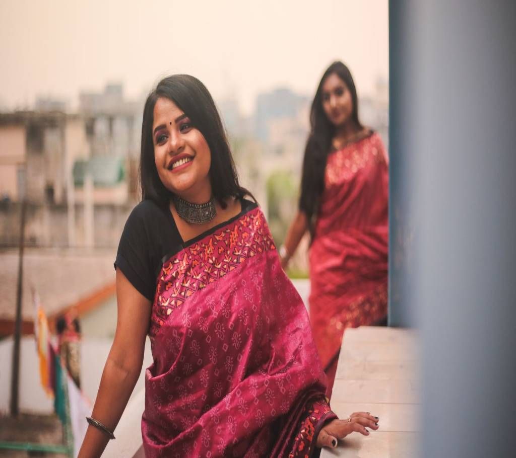 Moyurkonthi Rajsahi Silk Deep Magenta