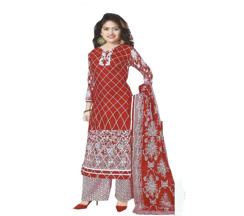 Baisakhi Printed Cotton Unstitched Three Piece