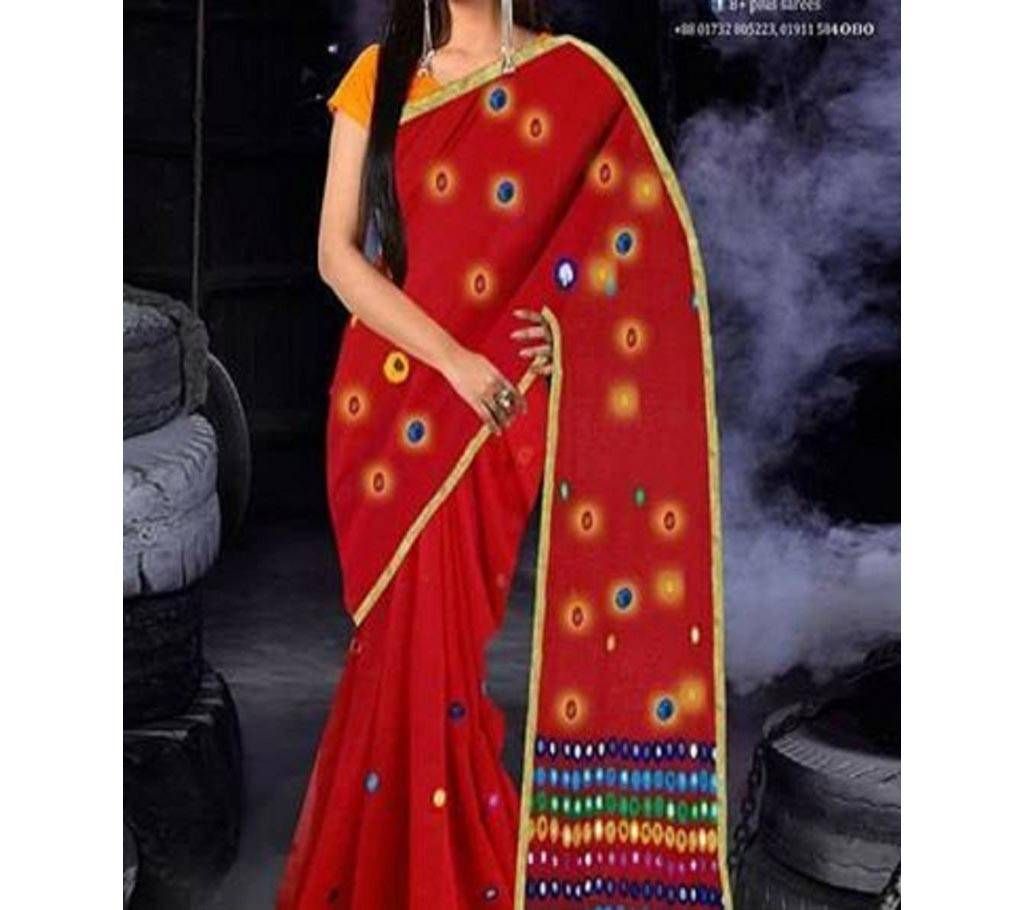 Pure cotton Hand Embroidery Shari