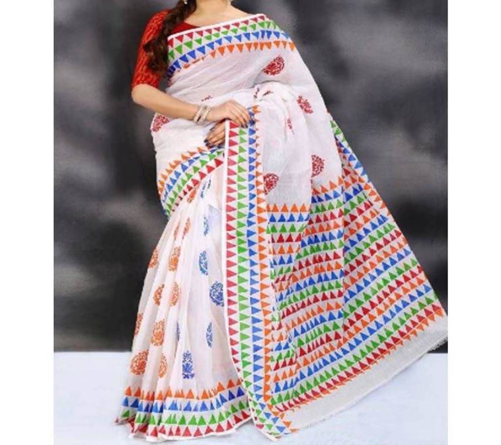 Pure Cotton Saree With Hand Block Print