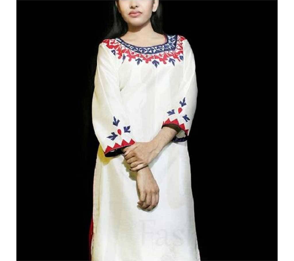 Readymade Silk Single Kameez (Karchupi & Cutwork)