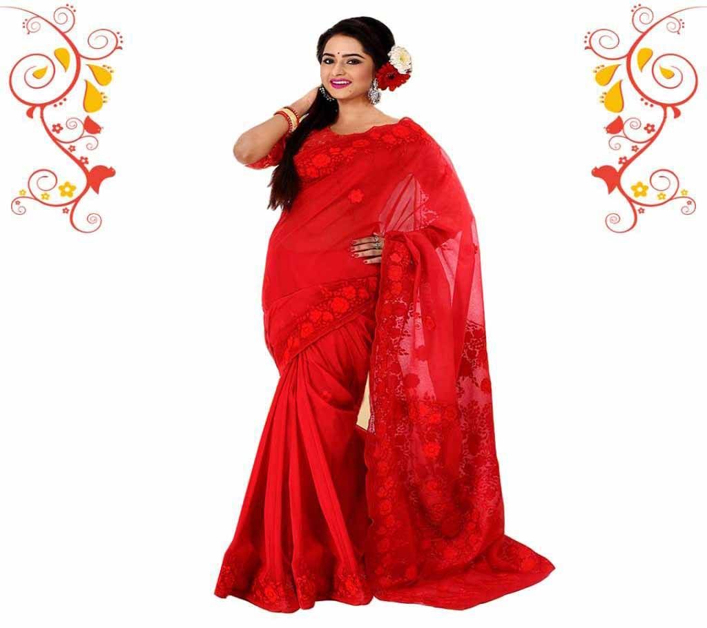 Hand Block Pure Muslin Silk Saree