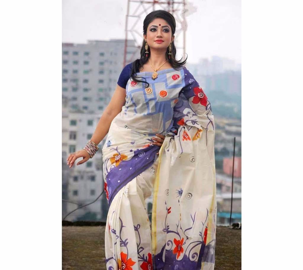Cotton Block Printed Boishakhi Sharee