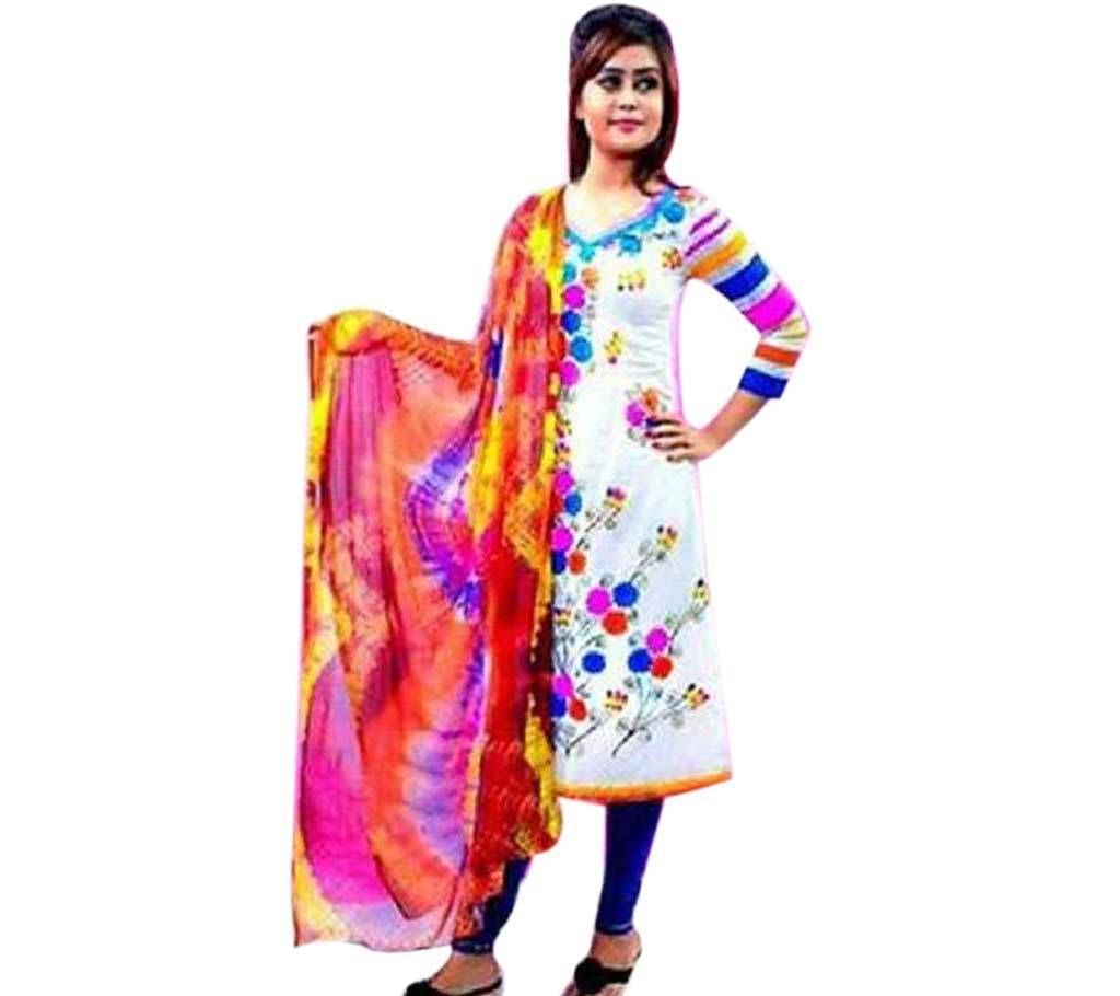 Unstitched Block Printed Cotton 3pcs - copy
