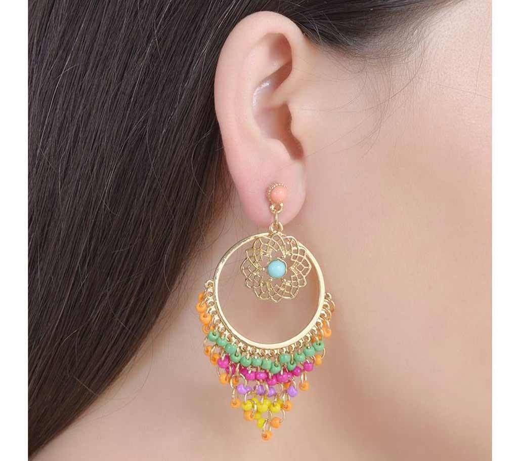 Fashionable Gold Color Alloy Rhinestone Earring