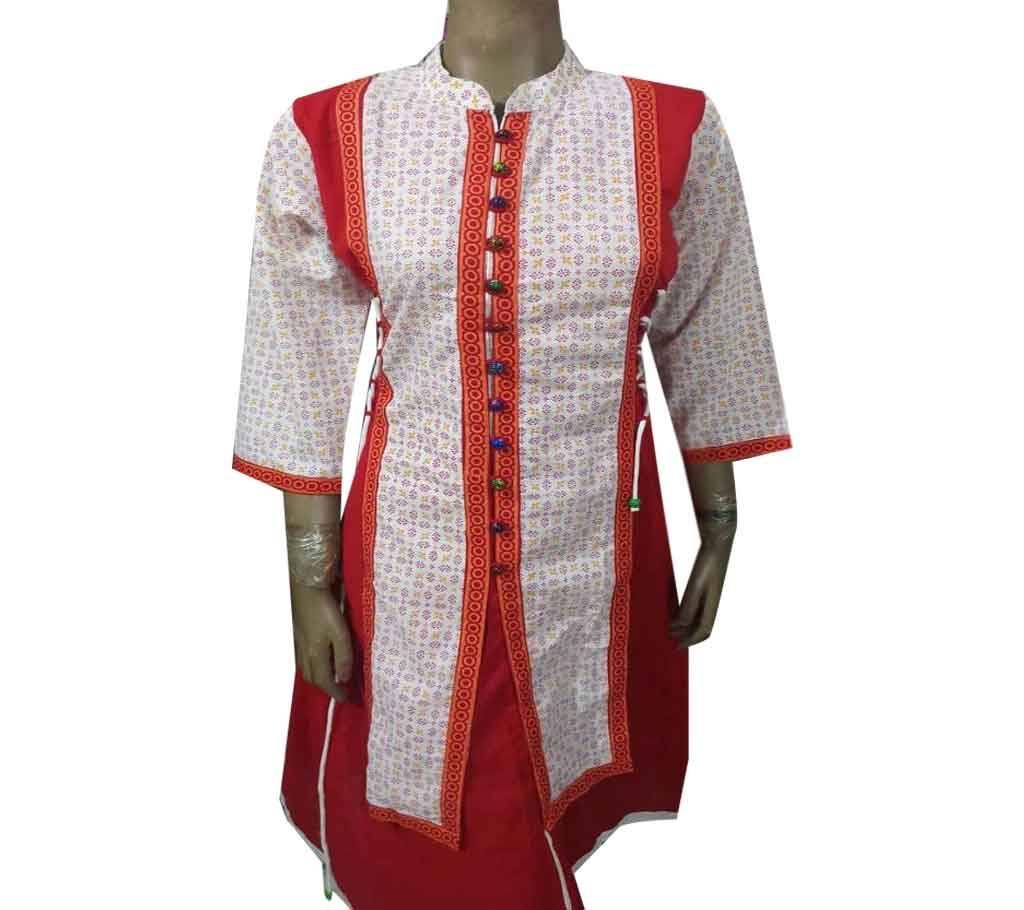 Boishakhi koti look skin print kurti