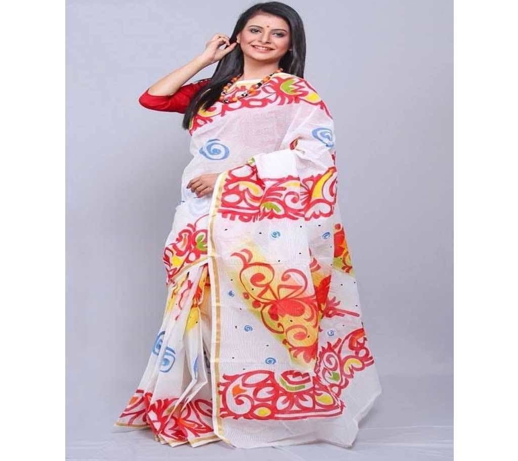 Hand painted printed cotton sari 