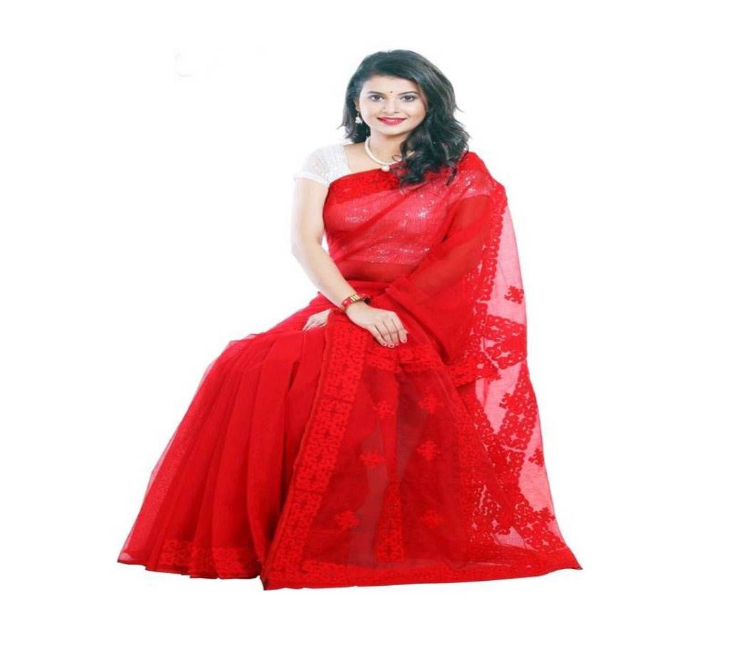 Boishakhi pure muslin silk Embroidery saree
