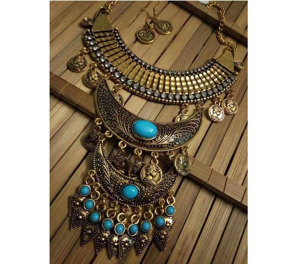Baishaki Multi Layer Antique Necklace Set