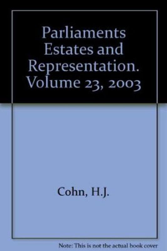 Parliaments, Estates & Representation/Parlements, Etats & Representation  (English, Hardcover, unknown)