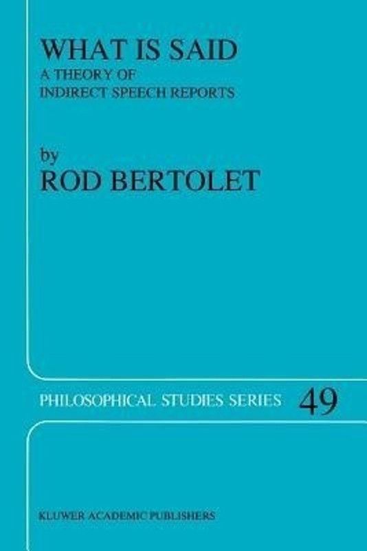 What is Said  (English, Paperback, Bertolet R.)