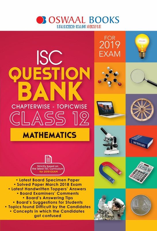 Oswaal Isc Question Bank Class 12 Maths Chapterwise & Topicwise - For 2019 Exam First Edition  (English, Paperback, unknown)