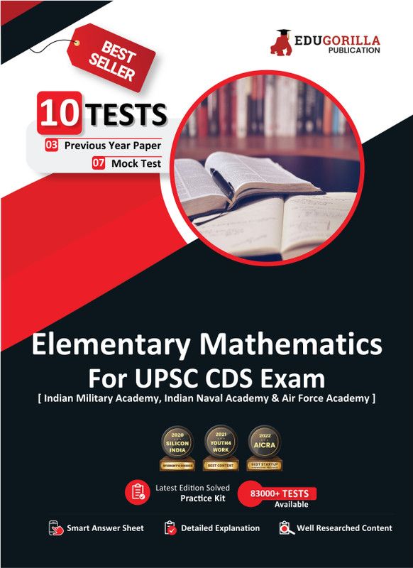 UPSC CDS Elementary Mathematics Book 2023 (IMA, INA, AFA) English Edition - 7 Mock Tests and 3 Previous Year Papers (1000 Solved Questions) with Free Access to Online Tests - .  (English, Paperback, Edugorilla Prep Experts)