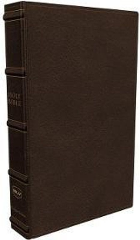 NKJV, Large Print Verse-by-Verse Reference Bible, Maclaren Series, Genuine Leather, Brown, Thumb Indexed, Comfort Print  (English, Leather / fine binding, Thomas Nelson)
