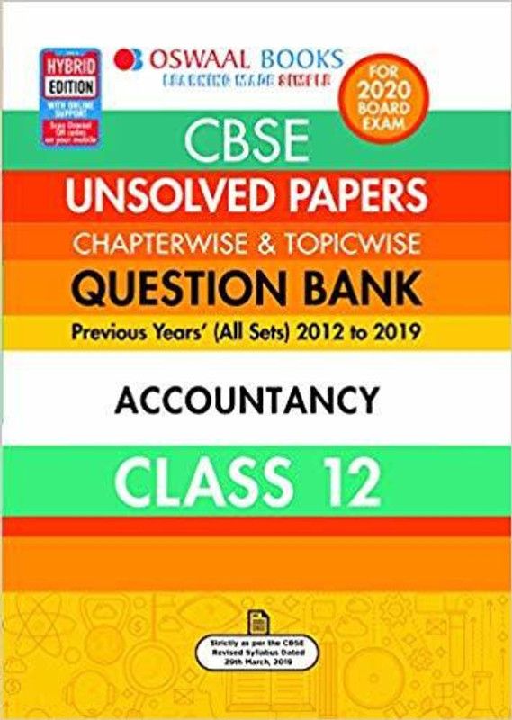 Oswaal CBSE Unsolved Papers Chapterwise & Topicwise Class 12 Accountancy (For March 2020 Exam)  (English, Paperback, Oswaal Editorial Board)