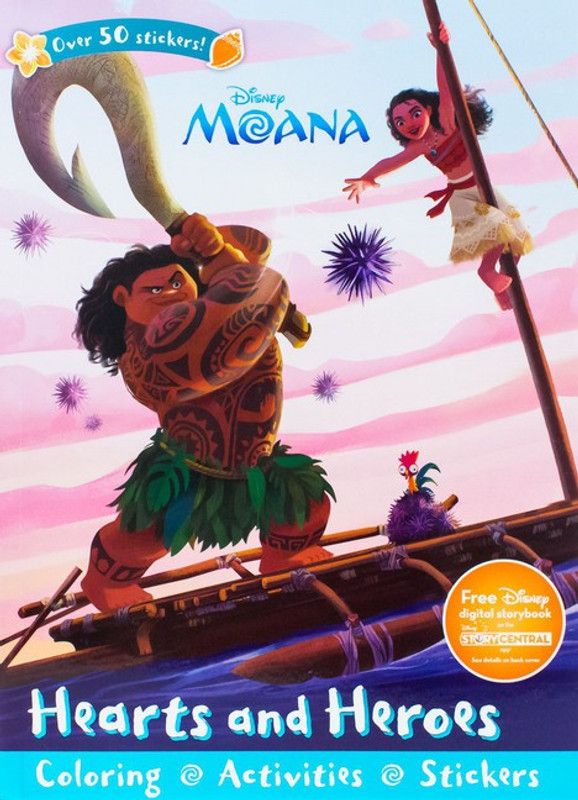 Disney Moana - Hearts and Heroes - Colouring, Activities, Stickers  (English, Paperback, Disney)