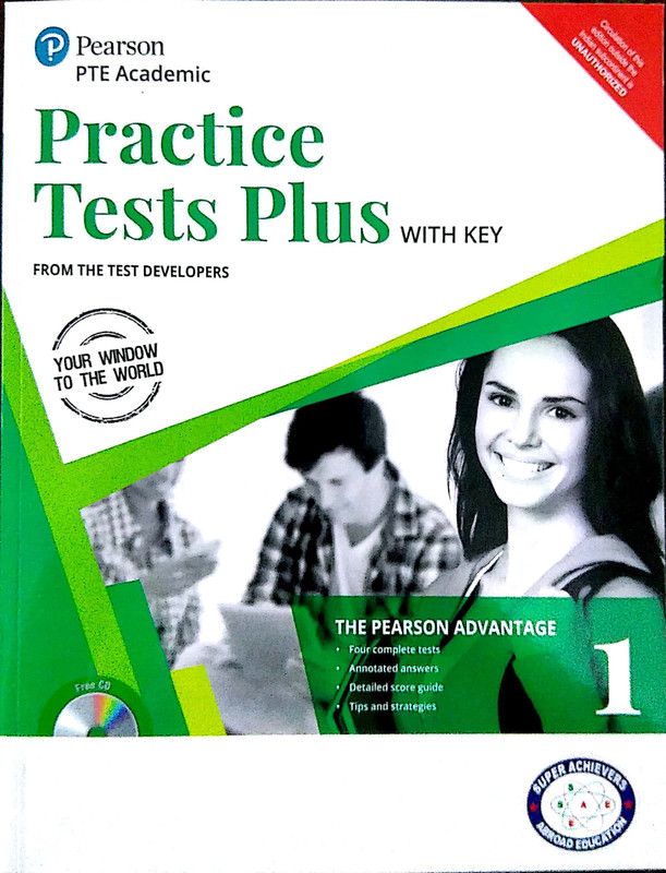 PTE Academic Practice Tests Plus (with key) by Pearson (English, Paperback, Pearson Test Developers) Vol-1 2018 - Practice Test Plus Vol-1  (English, Paperback, Pearson)
