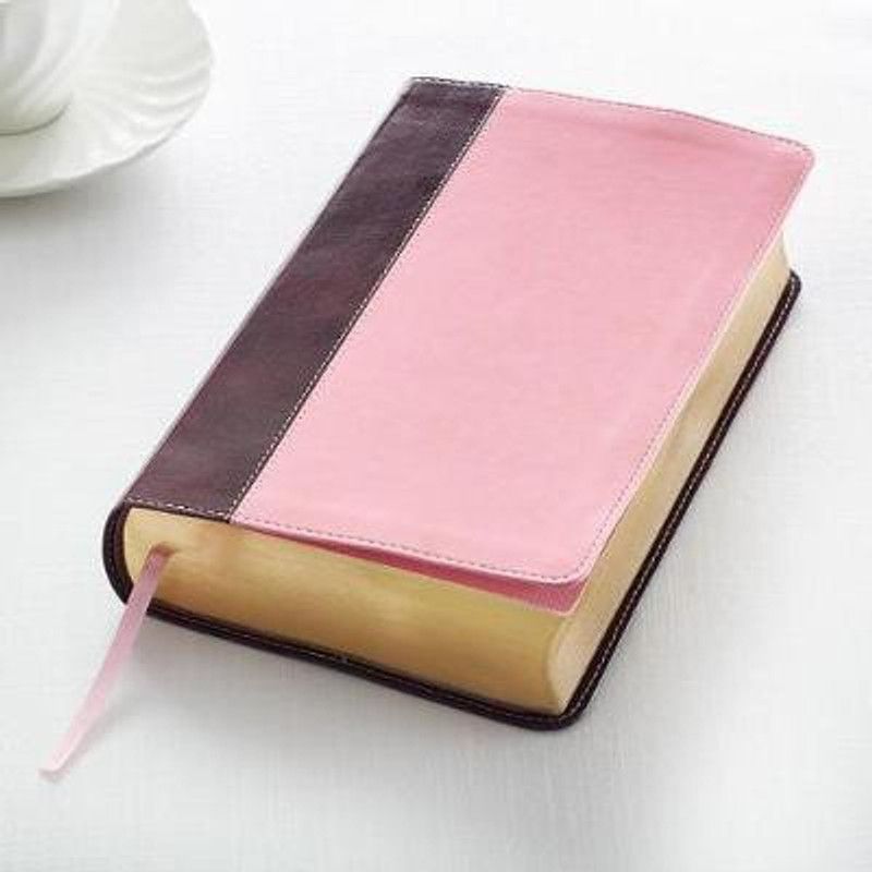 KJV Giant Print Lux-Leather Pink/Brown  (English, Leather / fine binding, unknown)