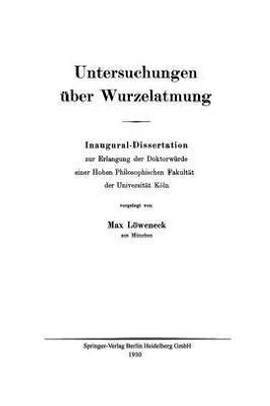 Untersuchungen uber Wurzelatmung  (German, Paperback, Loeweneck Max)