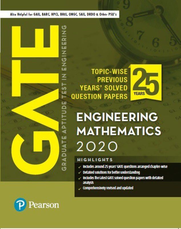 GATE 2020 for Engineering Mathematics | 25 Previous Years' Solved Question Papers | Also for GAIL, BARC, HPCL | By Pearson  (English, Paperback, Pearson)