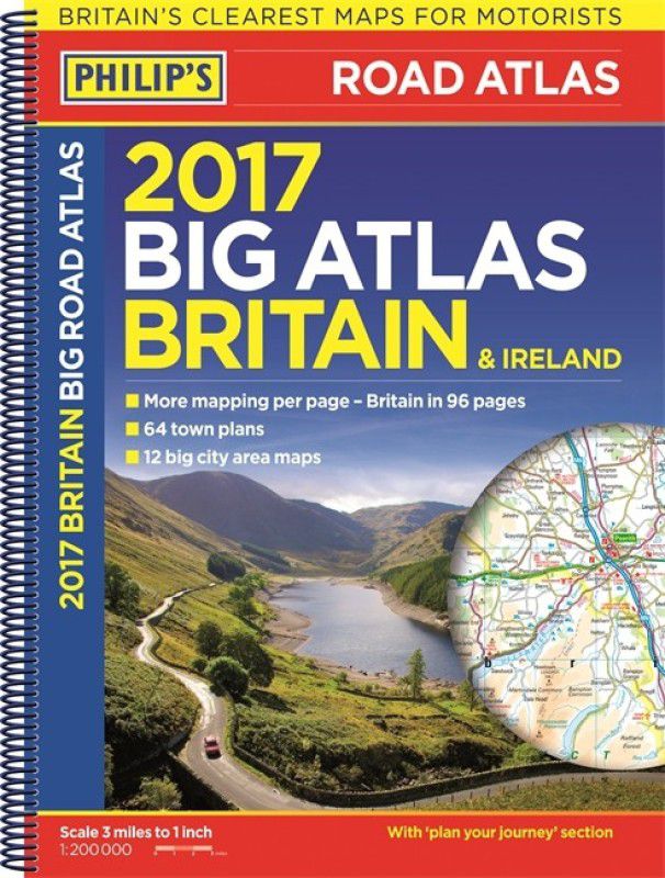 Philip's Big Road Atlas Britain and Ireland 2017  (English, Spiral bound, Philip's Maps)