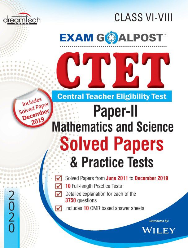 Exam Goalpost CTET - Paper - II Mathematics and Science - Solved Papers & Practice Tests - Class VI - VIII First Edition  (English, Paperback, DT Editorial Services)