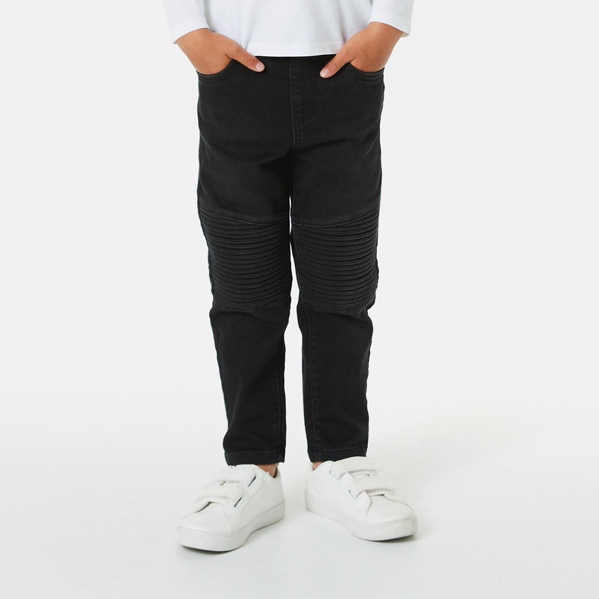 Knit Moto Denim Jeans