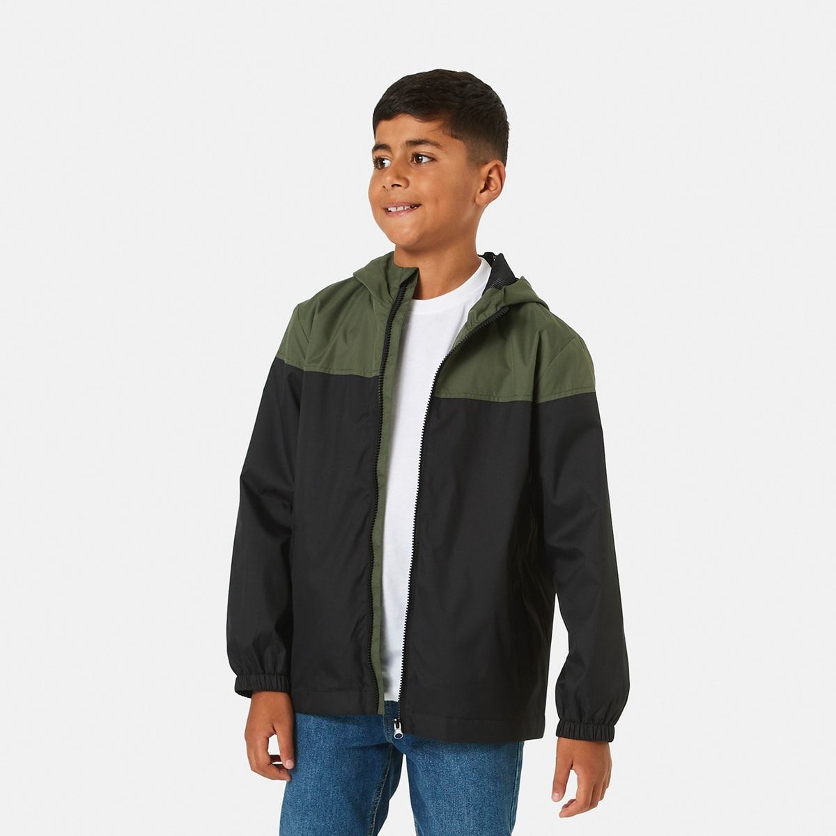 Zip Through Windbreaker Jacket with Hood