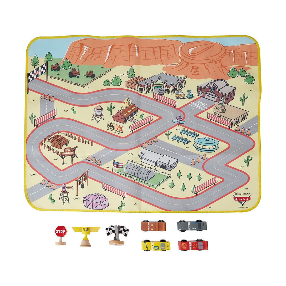 8 Piece Disney Pixar Cars Wooden Playmat Set