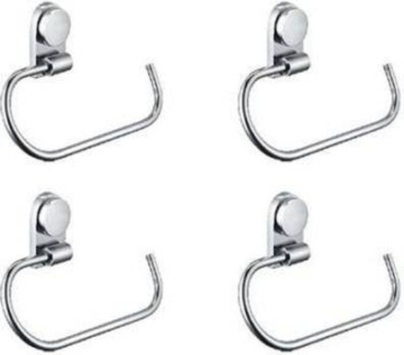 Rajat READLY HAFT CUT TOWEL RING TOWEL STAND NAPKIN HOLDER TOWEL PLAF RING PACK OF 4 SILVER Towel Holder  (Stainless Steel)