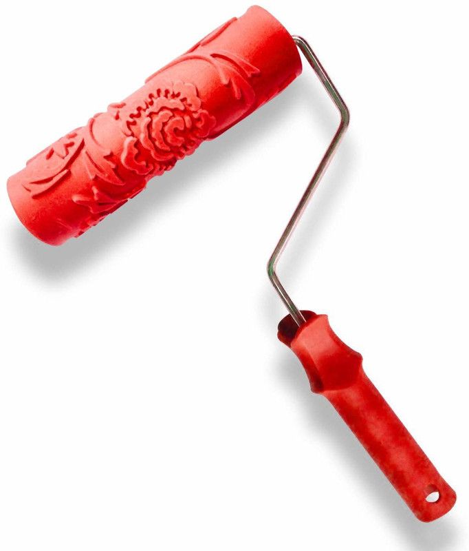 Decor now DNROLLER08-3 Decor now Imported Peony Pattern Rubber Paint Roller with Handle (7 inch) Paint Roller  (Pack of 1)
