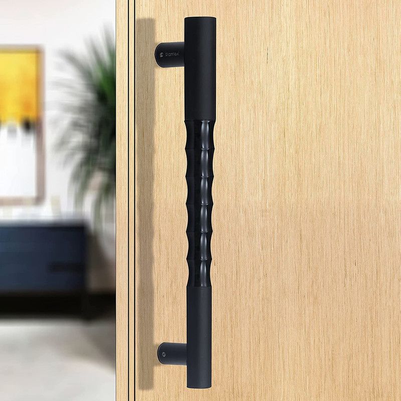 Plantex Premium 14-inch Main Door Handle and Pull-Push Handle for Wooden and Glass Door Stainless Steel, Aluminium Door Handle  (Black Pack of 1)