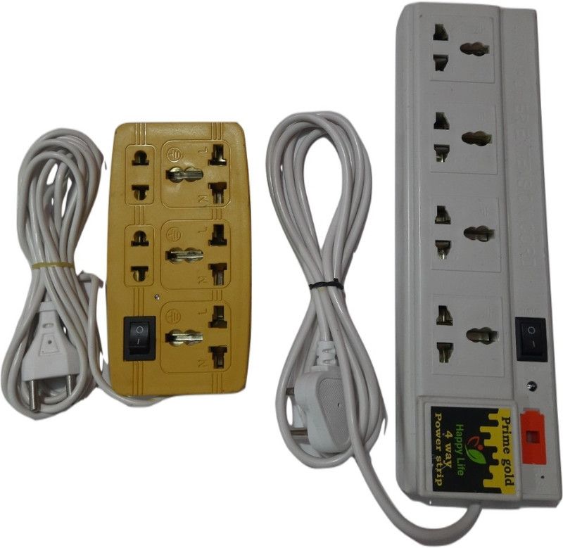 NIOP EXTENSION BOARD 5 Socket Extension Boards  (White, Yellow)