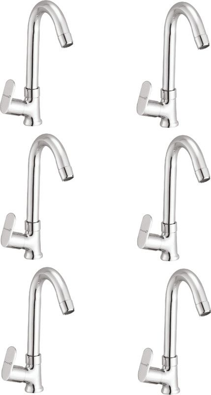 Prestige Ocean Swan Neck-Pack Of 6 Pillar Tap Faucet  (Wall Mount Installation Type)