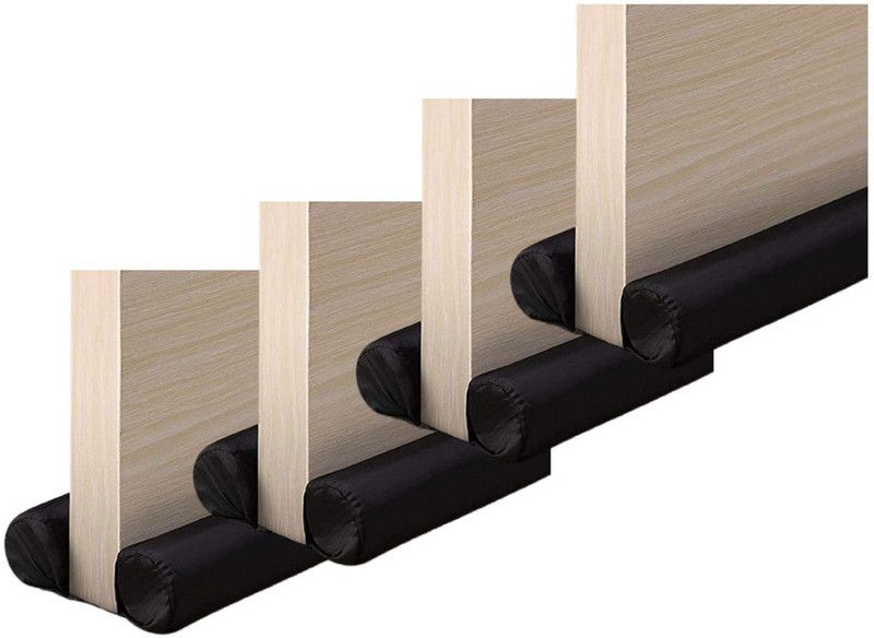 SIDDIVINAYAK CREATION Twin Draft Special for Safty Twin Door Draft Guard_325 Floor Mounted Door Stopper  (Black)