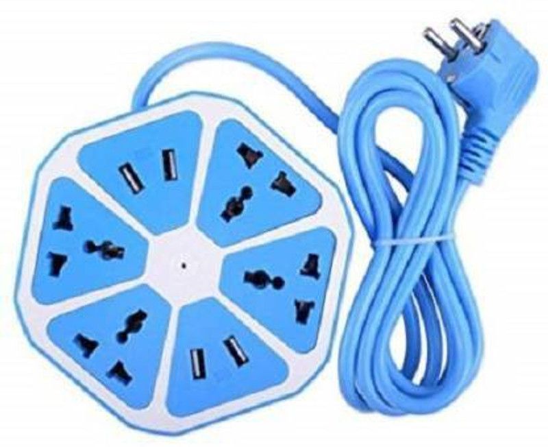 lvpl Extension board 4 USB Charging with 4 Socket Surge 4 Socket Extension Boards  (Multicolor, 2 m, With USB Port)
