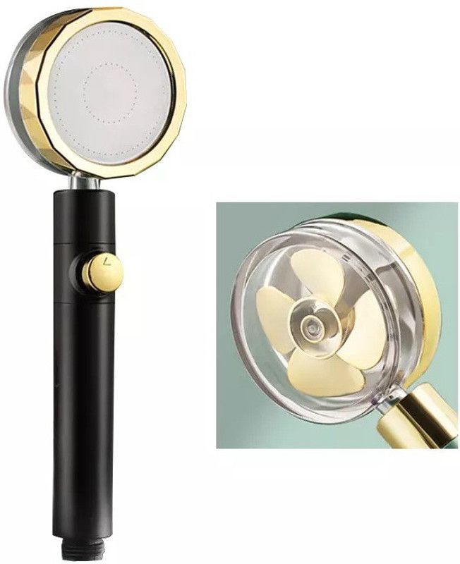 KAVSON - High Quality Turbo Fan ABS High Pressure Black Gold Hand Shower Shower Head