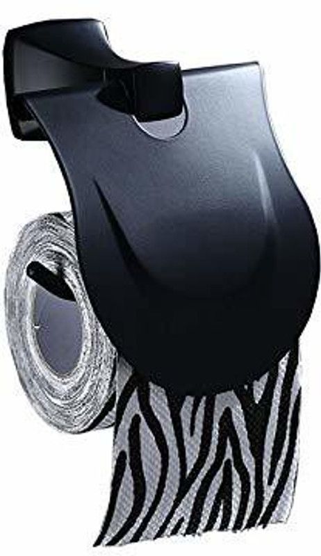Plantex Space Aluminum Toilet Paper Roll Holder/Toilet Paper Holder for Bathroom/Kitchen Tissue Holder/Bathroom Accessories (Black) Aluminium Toilet Paper Holder