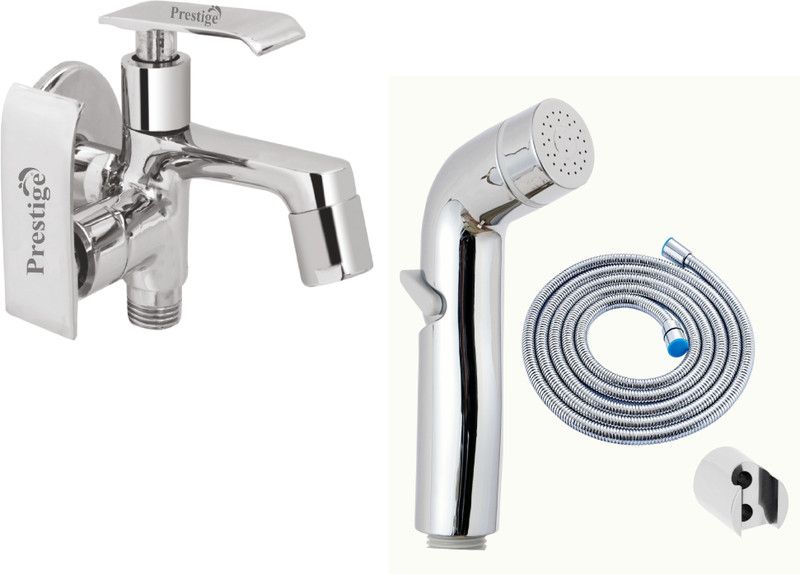 Prestige Qubix Bib Cock 2 Way With Cruzz Health Faucet Qubix Bib Cock 2 Way With Cruzz Health Faucet Twin Elbow Valve Faucet  (Wall Mount Installation Type)