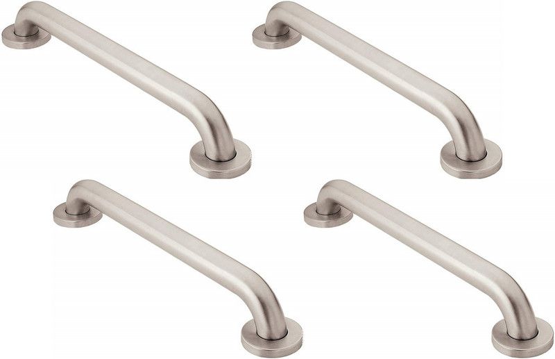 Garbnoire Stainless Steel Grab Bar for Bathroom & Bathtub Wall Mounted Safety Hand Support Rail Matt Finish - Balance Handle - Towel Bar - 8 Inch Pack of 4 Shower Grab Bar  (Brushed Nickel Matt Finish 23 cm)