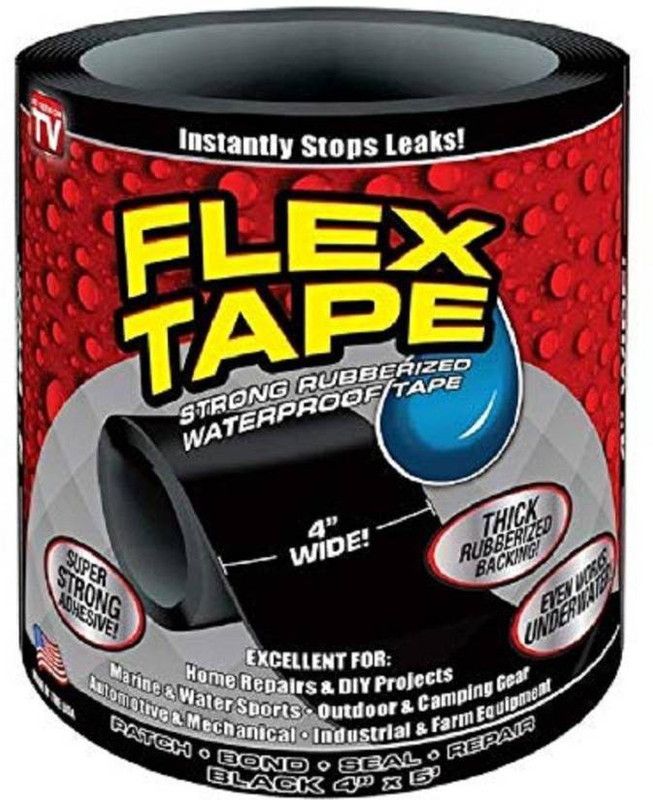 SIDDIVINAYAK CREATION SK Creation Rubberized Waterproof Flex Tape_102 1.52 m Floor Marking Tape  (Black Pack of 1)